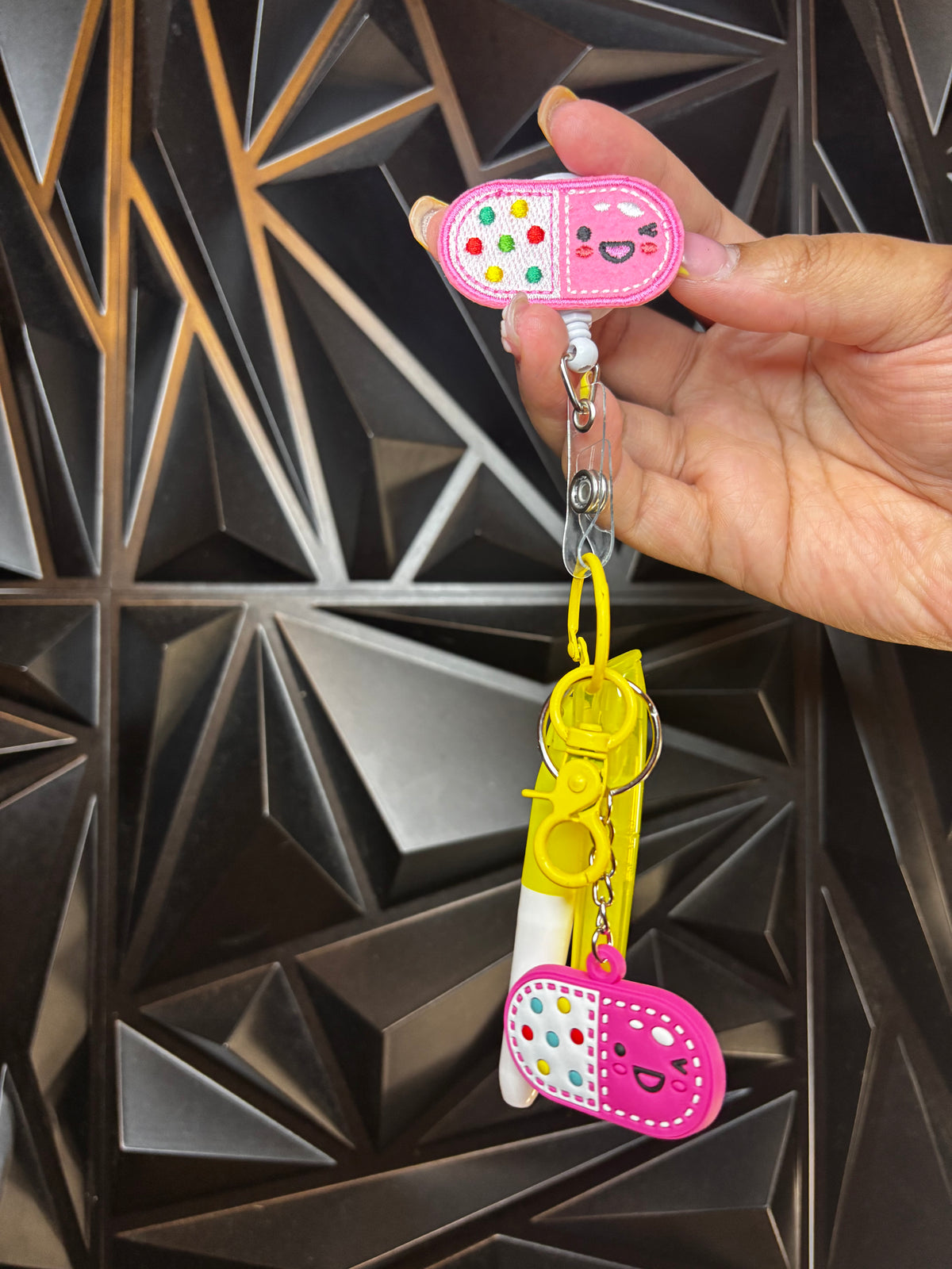 Badge Reel w/ Highlighters & Pens